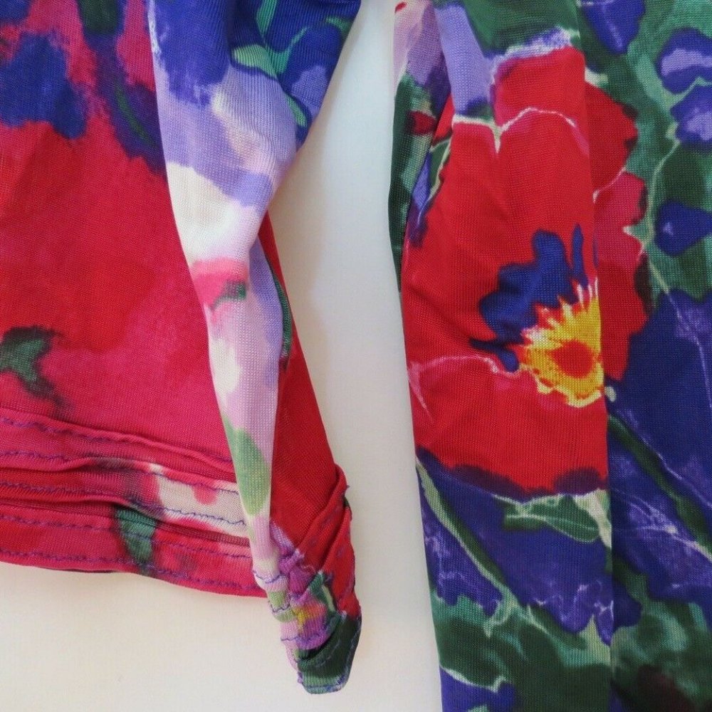 Vintage Y2K Etro Floral Stretchy Top Shirt 44 - Picture 5 of 7